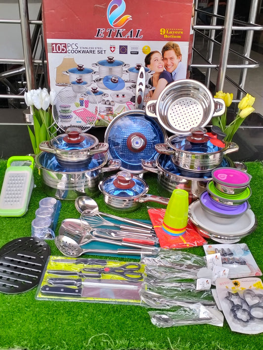 105pcs Stainless Steel cookware set | - Elegant Households KE
