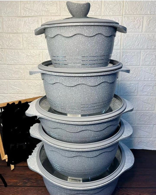 10pcs Deep BMN Nonstick Cookware | - Elegant Households KE