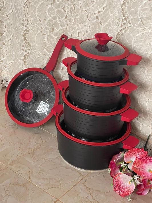 sufuria price in kenya - 10pcs Heavy Granite Cooking Pots with Glass Lids