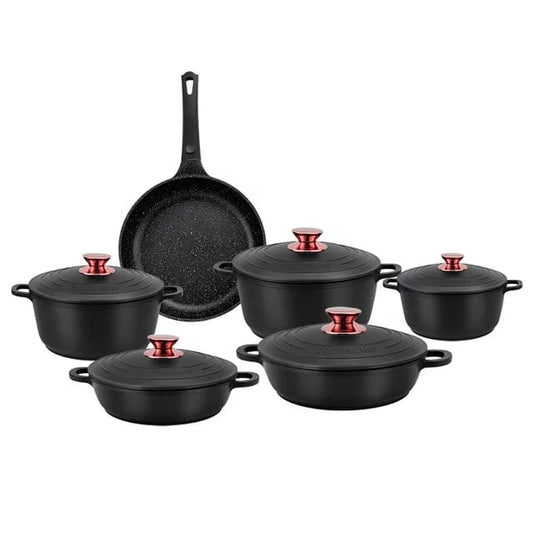 11pcs BMN GRANITE NON - STICK COOKWARE SET | - Elegant Households KE
