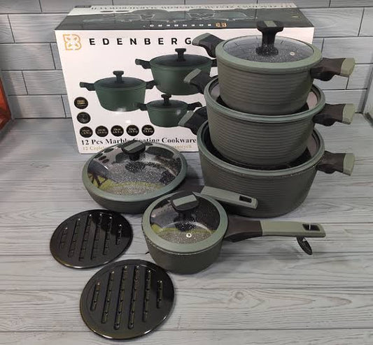 12pcs Edenberg Cookware set | - Elegant Households KE
