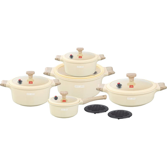 12pcs UCC LIFE Granite Die - Cast Nonstick Cookware | - Elegant Households KE
