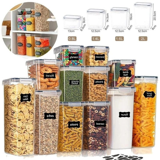 14pcs Bpa Free Airtight Plastic Containers | - Elegant Households KE
