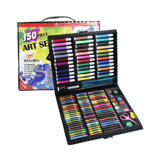 150 Piece Kids Art Set with Markers Crayons & Paints | - Elegant Households KE