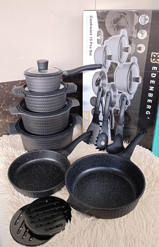 15pcs Edenberg Cookware Set | - Elegant Households KE