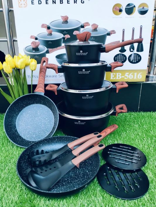 15pcs Edenberg cookware set | - Elegant Households KE
