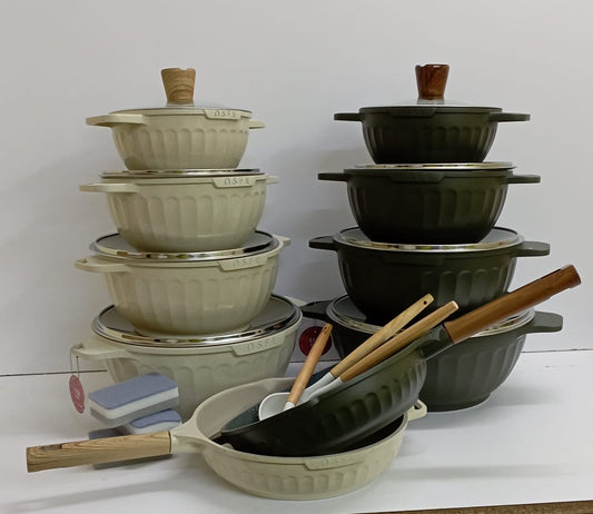 15PCS GRANITE COATING KITCHEN COOKWARE SET | - Elegant Households KE