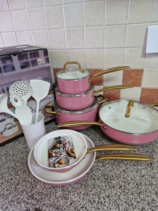 15pcs Premium Ceramic Cookware set | - Elegant Households KE