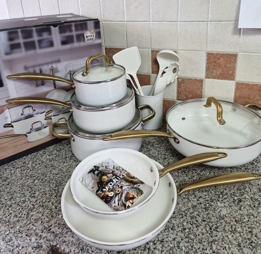 15pcs Premium Ceramic Cookware set | - Elegant Households KE