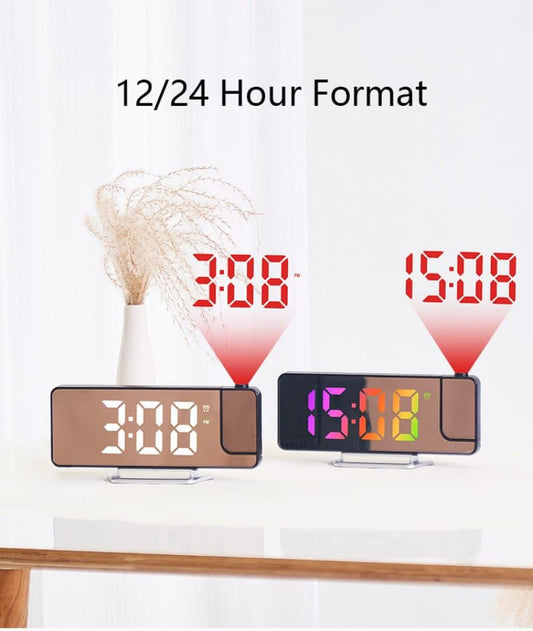 180% PROJECTION LED DIGITAL CLOCK WITH ALARM FOR TABLE | - Elegant Households KE