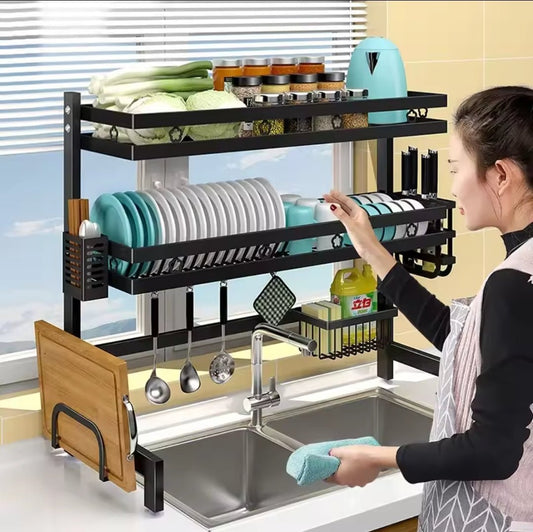 2 layer over the sink dish drainer | - Elegant Households KE