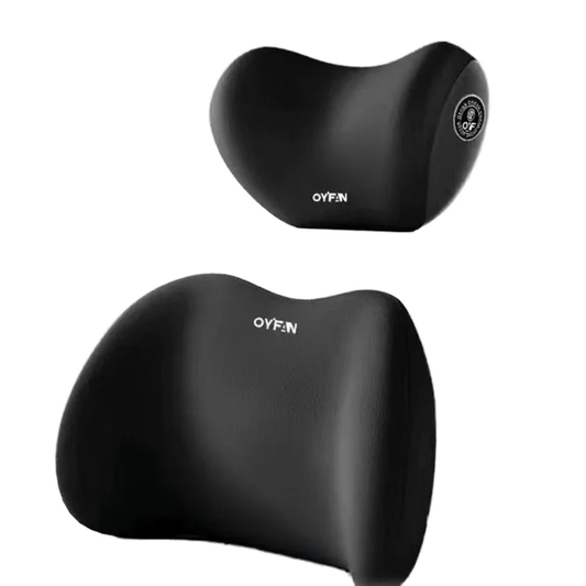 2 piece memory foam car headrest lumbar support | - Elegant Households KE