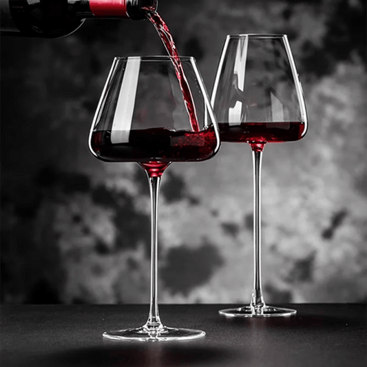 2 - pieces Long Stem Wine Glasses – 600ml Elegant Crystal Clear Glassware for Red & White Wine | - Elegant Households KE