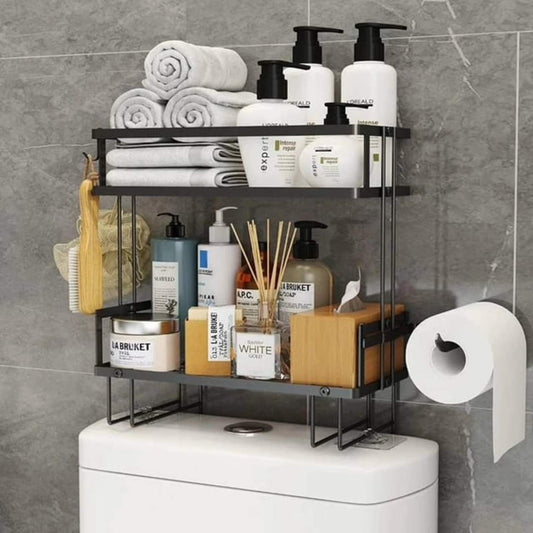 2 tier Space - Saving over the toilet Storage Rack | - Elegant Households KE