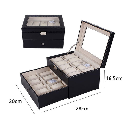 20 slots leather watch organizer | - Elegant Households KE