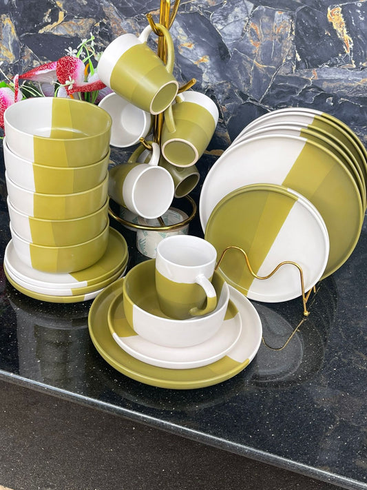 24pcs Ceramic Dinner Set | - Elegant Households KE