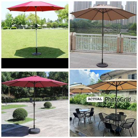 2.7M Parasol Replaceable Cloth Garden Umbrella – Patio & Outdoor UV Sunshade