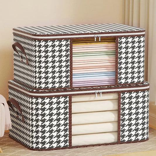 2in1 Foldable large cloth organizer storage box | - Elegant Households KE