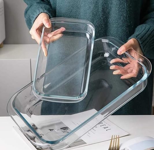Glass Baking Tray with Free Gloves – Oven Safe Baking Dishes