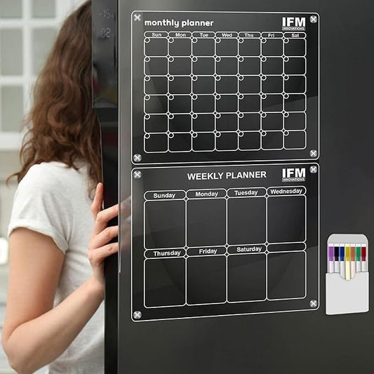2pcs set magnetic Montly/ WEEKLY fridge planner | - Elegant Households KE