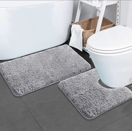 2pcs Ultra - Soft Plush Bath Mat Set | - Elegant Households KE