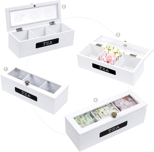 3 Compartment Tea bag organizer | - Elegant Households KE