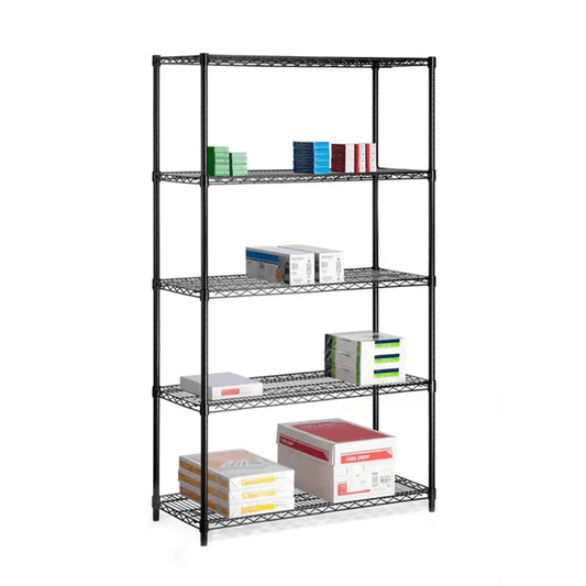 3 - Layer Black Carbon Steel Heavy Duty Storage Rack | - Elegant Households KE