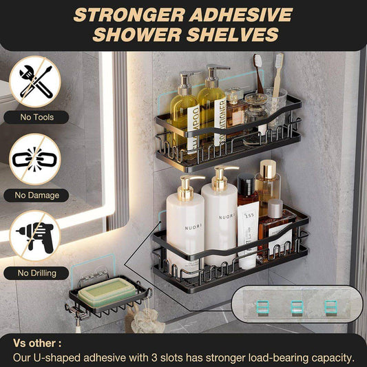 3 - pack shower caddy shelf | - Elegant Households KE