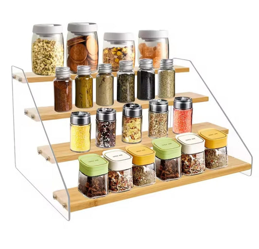 3 Tier Bamboo and Acrylic multi purpose stand | - Elegant Households KE