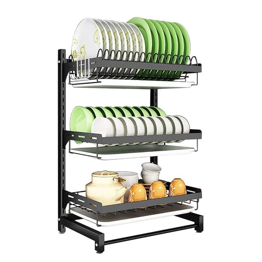 3 Tier Dish Drying Rack,Kitchen Organizer | - Elegant Households KE