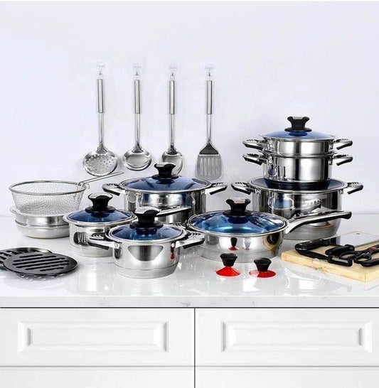 30 - piece Marwa stainless cookware set | - Elegant Households KE