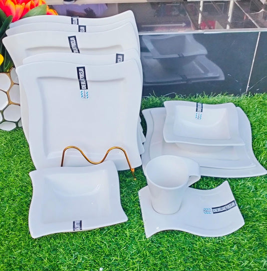 30pcs white plain classy dinner set | - Elegant Households KE