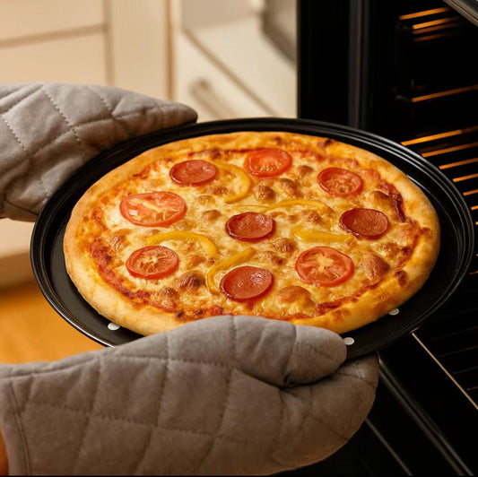 31cm Non - Stick Perforated Pizza Pan – Black | - Elegant Households KE