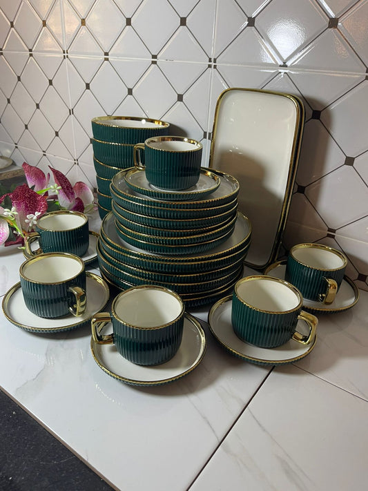 32pcs Gold realm Dinner set | - Elegant Households KE