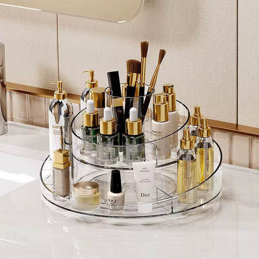 360° Rotating Acrylic Makeup Organizer 2 Tier | - Elegant Households KE