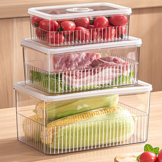3pcs Acrylic Transparent fridge organizer set | - Elegant Households KE