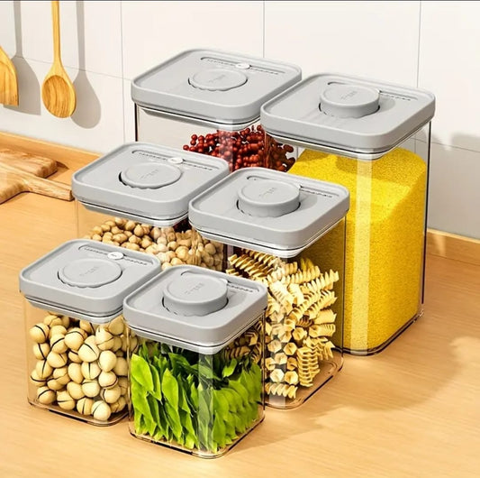 3pcs Airtight Press - to - Seal Food Storage Container with Lid | - Elegant Households KE