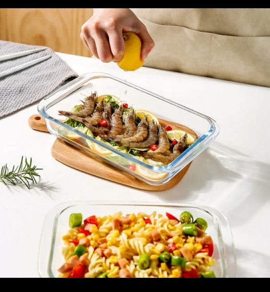 3pcs BAKING & MICROWAVEABLE glass casserole tins | - Elegant Households KE