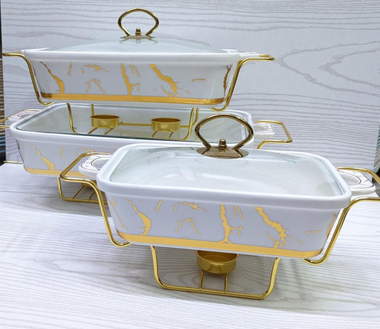 3pcs ceramic food warmers | - Elegant Households KE