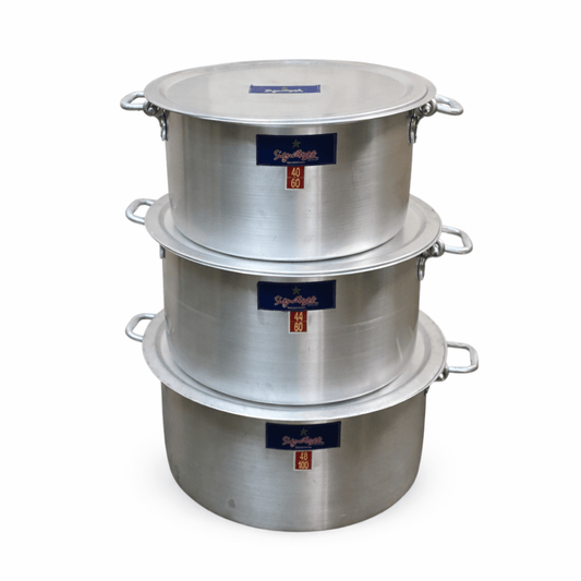3pcs Extra Heavy Aluminum Sufurias Set 60L–100L | - Elegant Households KE