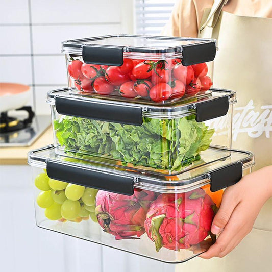 3pcs Rectangular acrylic Food/Fridge containers | - Elegant Households KE