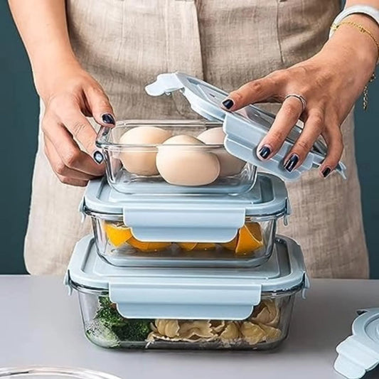 3pcs set high borosilicate food containers | - Elegant Households KE