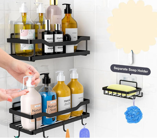 3pcs Shower caddy shelf/Bathroom organizer | - Elegant Households KE