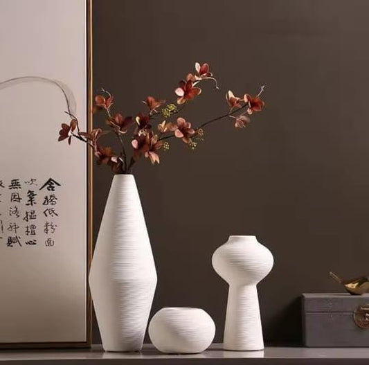 3pcs simple elegant ceramic vases | - Elegant Households KE