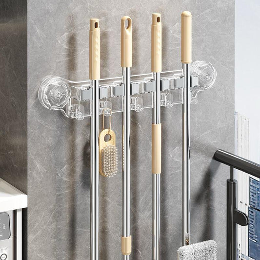4 - Holes Multi - Purpose Hooks Mop Hanger | - Elegant Households KE