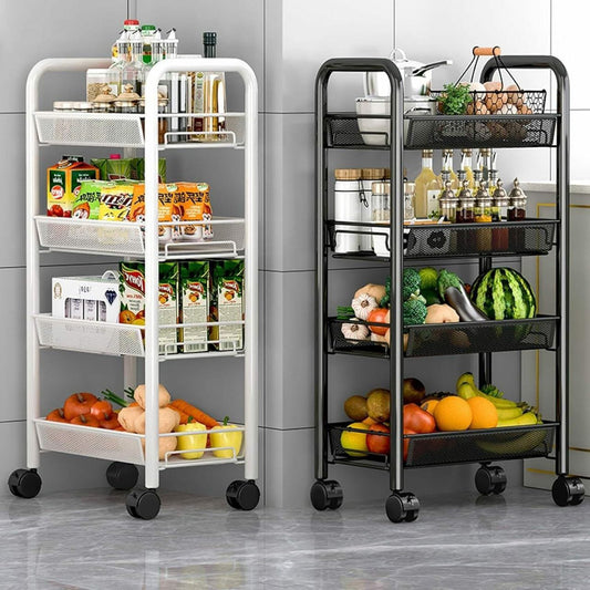 4 layer Multifunctional mesh design storage trolley | - Elegant Households KE