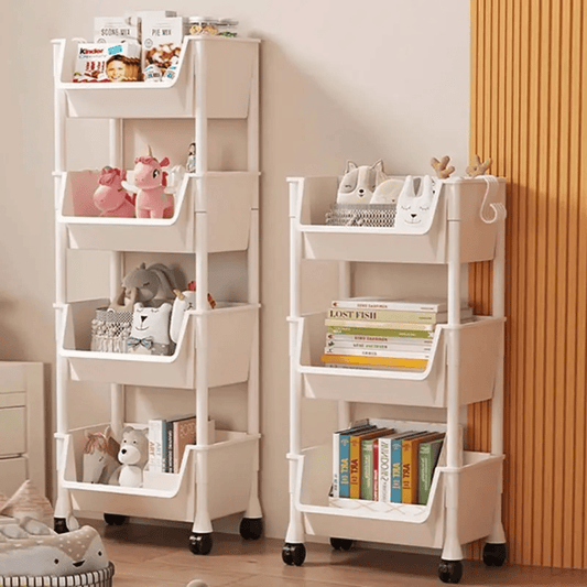 4 - Layer Rolling Storage Trolley – Bookshelf & Organizer | - Elegant Households KE