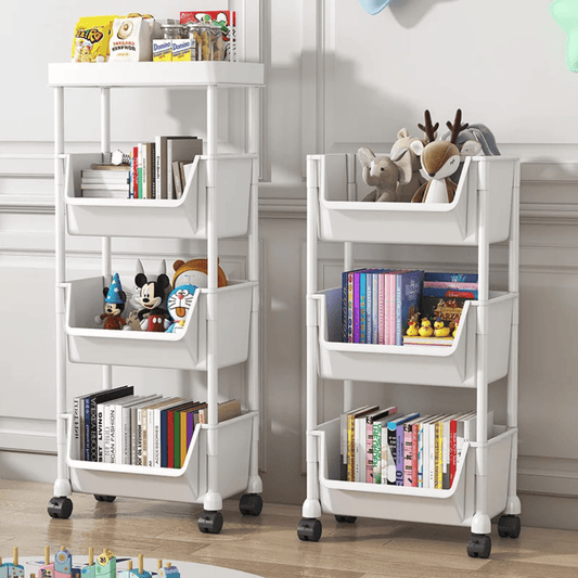 4 - Layer Rolling Storage Trolley – Bookshelf & Organizer | - Elegant Households KE