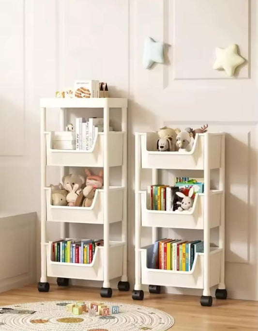 4 layers Trolley Bookshelf Kitchen Storage Slit | - Elegant Households KE
