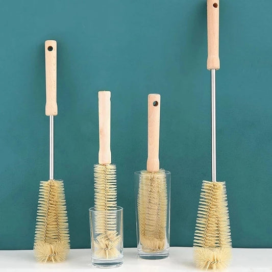 4pcs Long Wooden handle bottle cleaning brushes | - Elegant Households KE